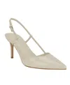 Calvin Klein Women's Jesa Pointy Toe Dress Slingback Pumps In Ivory Patent