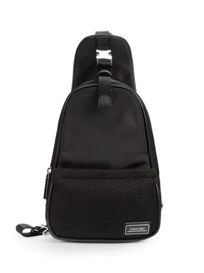 Calvin Klein Women's Jessie Mesh Trim Crossbody Bag In Black