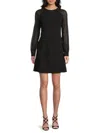 Calvin Klein Women's Jewel Neck A-line Minidress In Black
