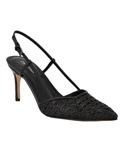 Calvin Klein Women's Juliesa Woven Slingback Pumps In Black