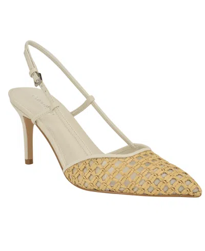 Calvin Klein Women's Juliesa Woven Slingback Pumps In Light Natural