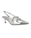 Calvin Klein Kallien Slingback Pointed Toe Kitten Heel Pump In Silver Mirror Metallic