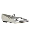Calvin Klein Kamryn Pointed Toe Flat In Silver