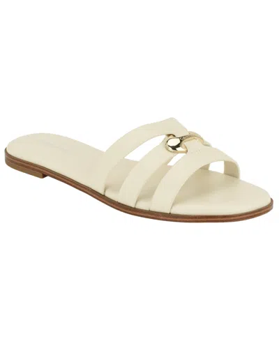 Calvin Klein Women's Karra Slip-on Flat Sandals In White