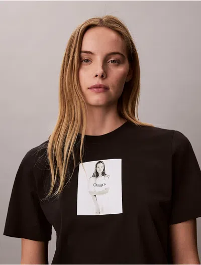 Calvin Klein Women's Kate Moss Classic Graphic Tee In Black