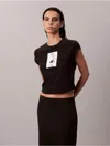 Calvin Klein Women's Kate Moss Graphic Baby Tee In Black
