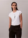 Calvin Klein Women's Kate Moss Graphic Baby Tee In White