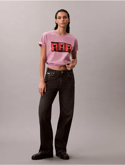 Calvin Klein Women's Kate Moss Graphic Boxy T-shirt In Multi