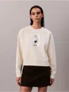 Calvin Klein Women's Kate Moss Terry Graphic Relaxed Sweatshirt In Neutral