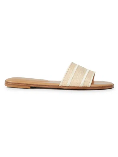 Calvin Klein Women's Kendell Logo Slide Sandals In Light Natural/light Natural
