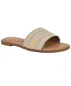 Calvin Klein Women's Kendell Slip-on Flat Casual Sandals In Light Natural Logo