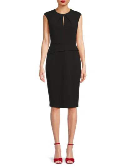Calvin Klein Women's Keyhole Cap Sleeve Sheath Dress In Purple