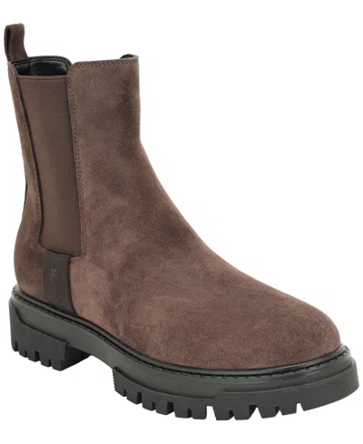 Calvin Klein Women's Keyrie Suede Lug Sole Chelsea Booties In Brown