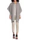 Calvin Klein Women's Knit Hooded Ruana In Grey