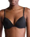 Calvin Klein Women's Soft Stretch Lace Push-up Plunge Bra Qf7578 In Black