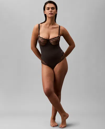 Calvin Klein Women's Lace-trim Shapewear Bodysuit Qf8002
