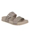 Calvin Klein Women's Landesa Double Band Flat Slip-on Sandals In Dark Natural Logo