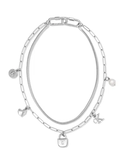 Calvin Klein Women's Layered Charm Bracelet In Silver