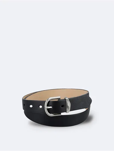 Calvin Klein Women's Leather Buckle Belt In Black