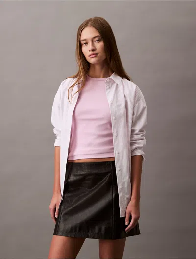 Calvin Klein Women's Leather Mini Skirt In Black