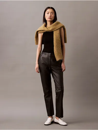 Calvin Klein Women's Leather Slim Fit Pants