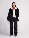 Calvin Klein Women's Leather Wide Leg Cargo Pants