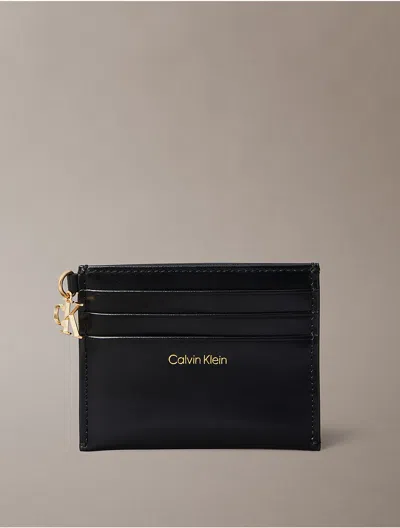 Calvin Klein Women's Leather Zip Card Case In Black