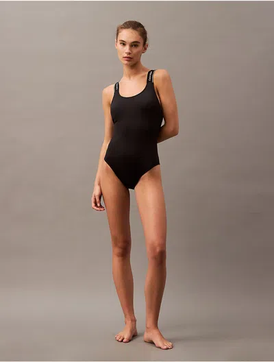 Calvin Klein Women's Legacy One Piece Swimsuit In Black