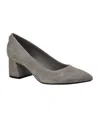 Calvin Klein Lenott Pointed Toe Pump In Grey Suede
