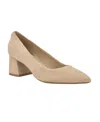 Calvin Klein Lenott Womens Leather Pointed Toe Pumps In Light Natural Suede