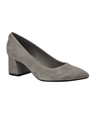 Calvin Klein Women's Lenott Pointy Toe Pumps In Gray Suede