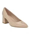 Calvin Klein Women's Lenott Pointy Toe Pumps In Light Natural Patent
