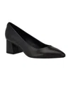 Calvin Klein Lenott Pointed Toe Pump In Black Leather