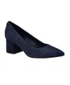 Calvin Klein Lenott Womens Leather Pointed Toe Pumps In Navy Suede