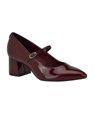 CALVIN KLEIN WOMEN'S LEORA BLOCK HEEL POINTY TOE DRESS PUMPS