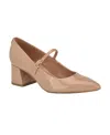 Calvin Klein Leora Pointed Toe Mary Jane Pump In Light Pink Patent