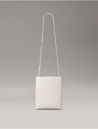 Calvin Klein Women's Line Leather Crossbody Bag In Antique White