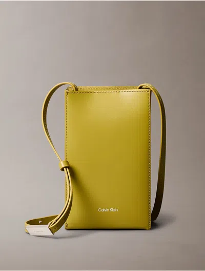 Calvin Klein Women's Line Mini Leather Crossbody Bag In Avocado Oil