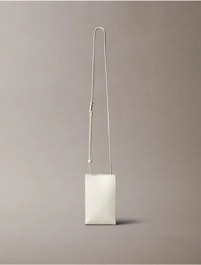 Calvin Klein Women's Line Mini Leather Crossbody Bag In Chalk