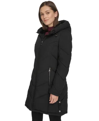 Calvin Klein Women's Lined Hooded Puffer Coat In Black