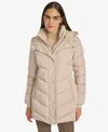 Calvin Klein Women's Lined Hooded Puffer Coat In Brown