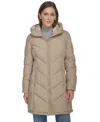 Calvin Klein Women's Lined Hooded Puffer Coat In Neutral