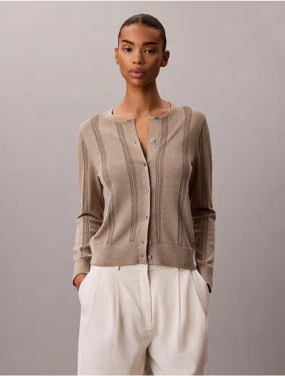 Calvin Klein Women's Linen Blend Cardigan In Blue