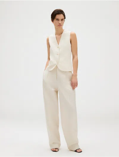 CALVIN KLEIN WOMEN'S LINEN BLEND PLEATED PANTS