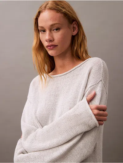 Calvin Klein Women's Linen Blend Relaxed Sweater