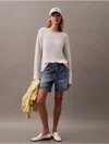 Calvin Klein Women's Linen Blend Relaxed Sweater In Lunar Rock