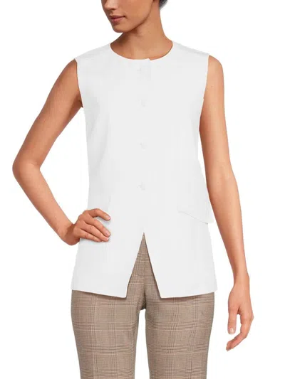 Calvin Klein Women's Linen Blend Vest In White
