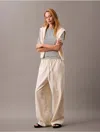 Calvin Klein Women's Linen Cotton Drawstring Pants In Multi