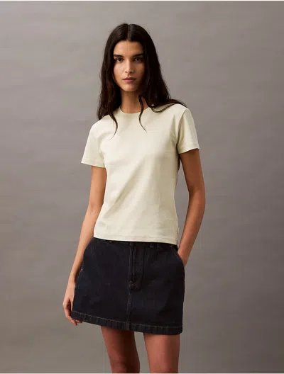 Calvin Klein Women's Liquid Cotton Crewneck Tee In Aloe Wash