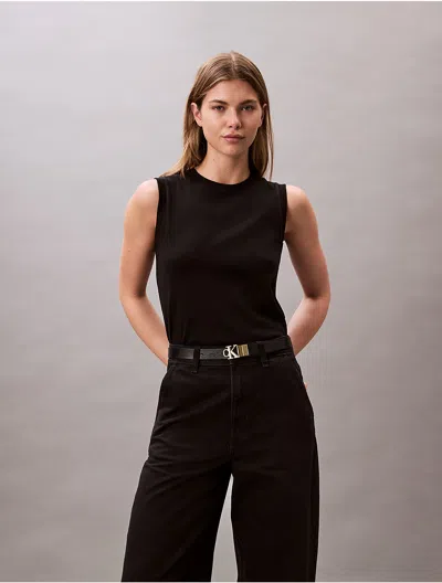 Calvin Klein Women's Liquid Cotton Muscle Tank In Black
